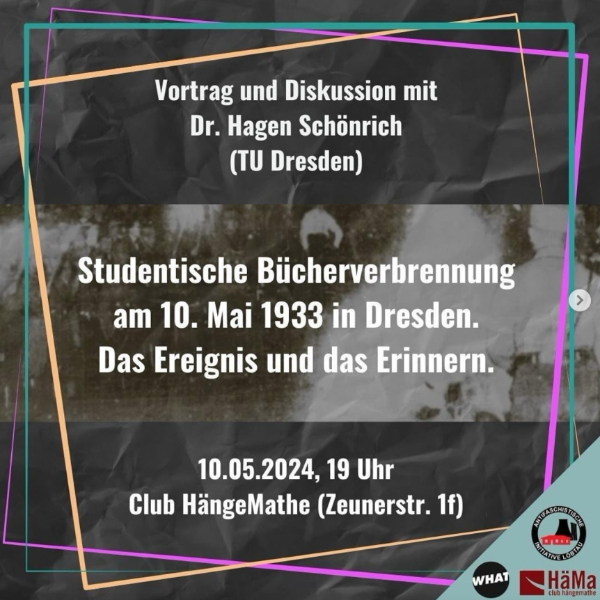 Vortrag und Diskussion zur Studentischen Bücherverbrennung 1933